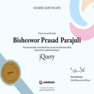 JQUERY CERTIFICATE