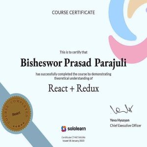 REACT+REDUX CERTIFICATE